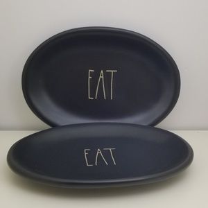 SOLD// Rae Dunn Black Oval Plate EAT 1 plate only